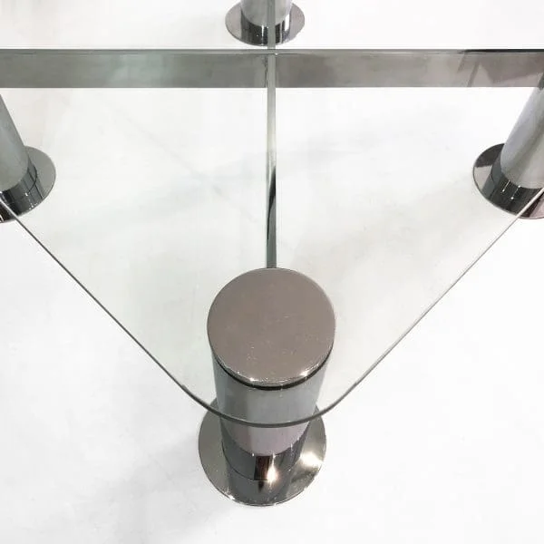 Postmodern Chrome and Glass Coffee Table by Leon Rosen for Pace Circa 1970s - Image 9