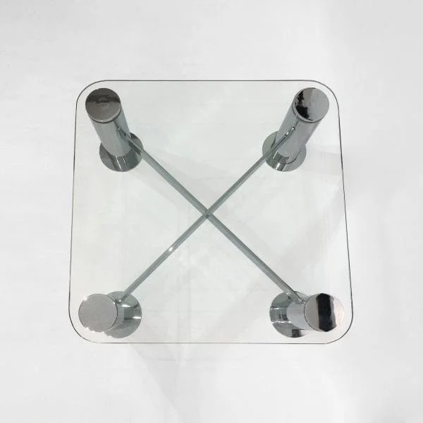 Postmodern Chrome and Glass Coffee Table by Leon Rosen for Pace Circa 1970s - Image 10