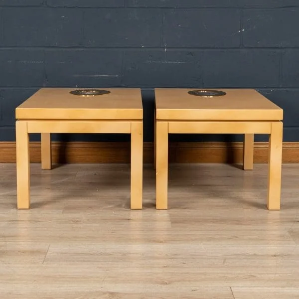 Pair of Lacquered Wood and Agate Side Tables by Willy Daro, Belgium Circa 1970 - Image 7