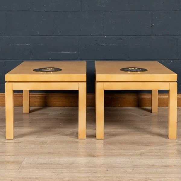 Pair of Lacquered Wood and Agate Side Tables by Willy Daro, Belgium Circa 1970 - Image 9