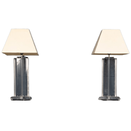 Pair of Mid 20th Century Lucite Table Lamps, USA