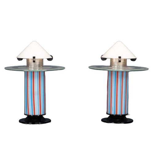 Pair of Side Lamps Attributable to Ettore Sotsass, Italy, Late 20th Century