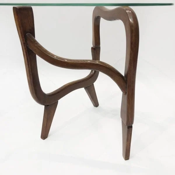 Midcentury Italian Polymorphic Teak And Glass Side Tables Circa 1950s - Image 6