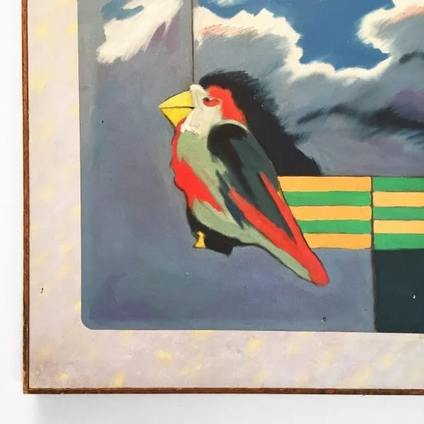 Richard Frank 'Wise Bird Strategy' Painting, Oil On Canvas 1980 - Image 7