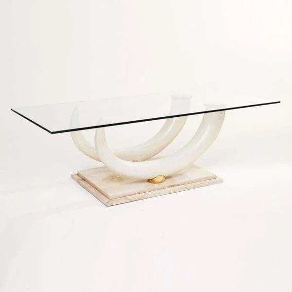 Maison Jansen For Ralph Pucci Collections Italy Faux Elephant Tusk Coffee Table - Image 2