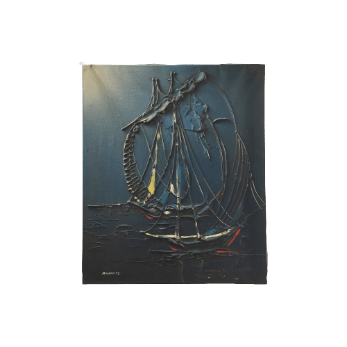 Vintage "Ricard '78" Nautical Painting
