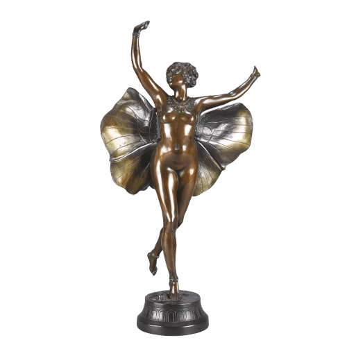 Early 20th Century Cold Painted Bronze "Butterfly Dancer" by Richard Thuss