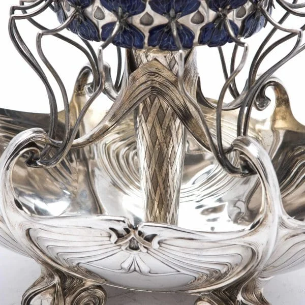 Large Art Nouveau Silver and Enamel Epergne Centrepiece, Germany Circa 1905 - Image 4