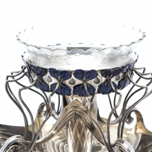 Large Art Nouveau Silver and Enamel Epergne Centrepiece, Germany Circa 1905 - Image 5