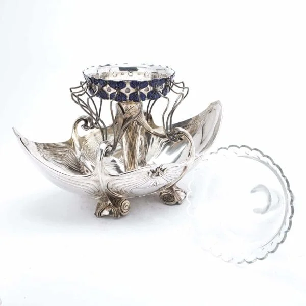 Large Art Nouveau Silver and Enamel Epergne Centrepiece, Germany Circa 1905 - Image 6