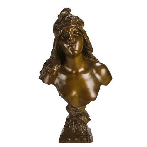Art Nouveau Bronze Bust "Salome" by Emmanuelle Villanis