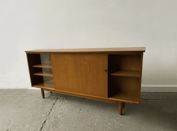 1960’s teak bookcase by Avalon with sliding doors