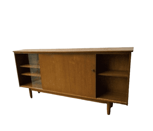 1960’s teak bookcase by Avalon with sliding doors