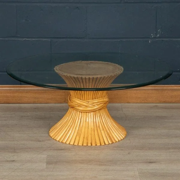 Sheaf of Wheat Coffee Table or Side Table by McGuire, USA Circa 1970 - Image 2