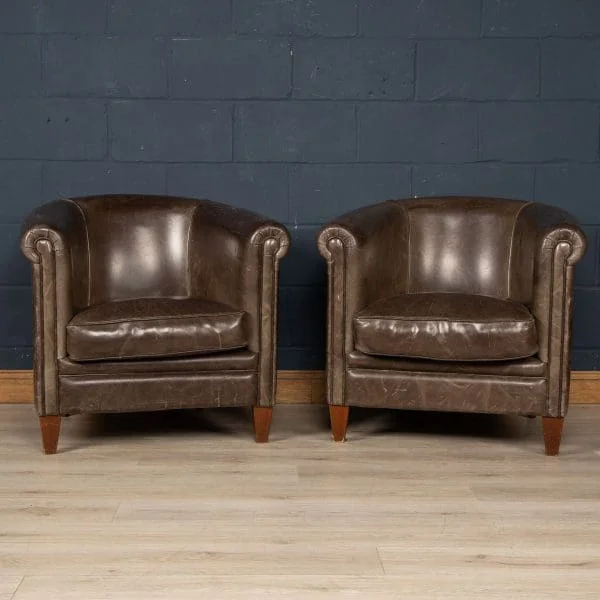 Pair of Sheepskin Leather Club Chairs, Holland, Late 20th Century - Image 2