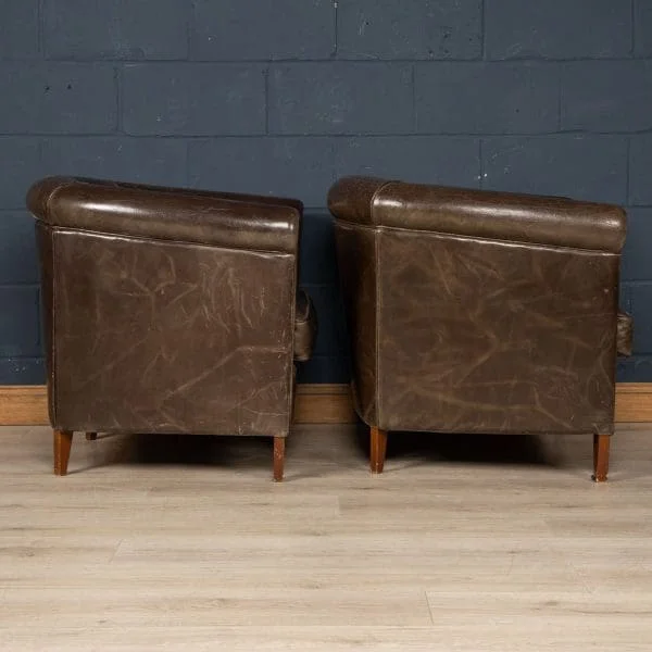 Pair of Sheepskin Leather Club Chairs, Holland, Late 20th Century - Image 6