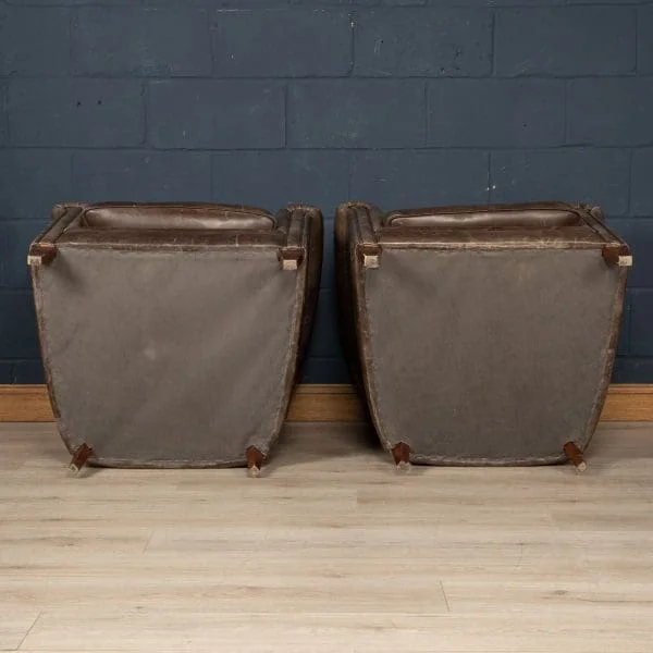 Pair of Sheepskin Leather Club Chairs, Holland, Late 20th Century - Image 8