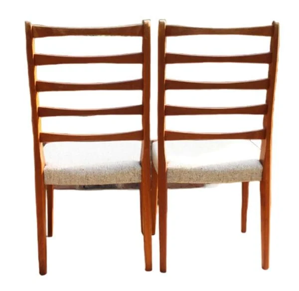 Teak Ladder Back Dining Chairs by Svegards Markaryd