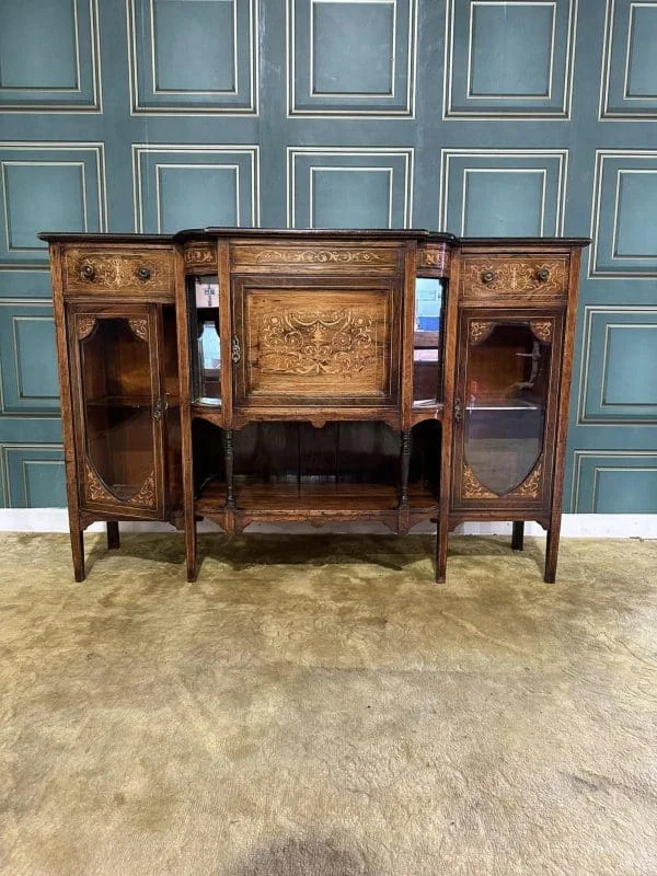 Victorian Rosewood Profusely Inlaid Sideboard - Image 2