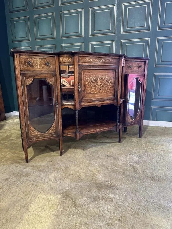 Victorian Rosewood Profusely Inlaid Sideboard - Image 3