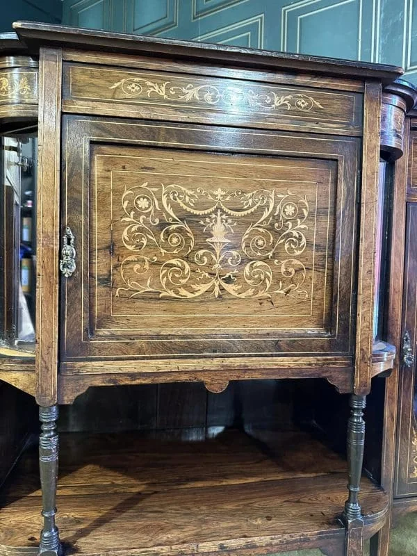 Victorian Rosewood Profusely Inlaid Sideboard - Image 6