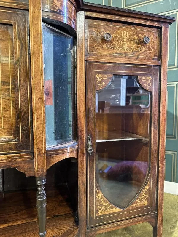 Victorian Rosewood Profusely Inlaid Sideboard - Image 7