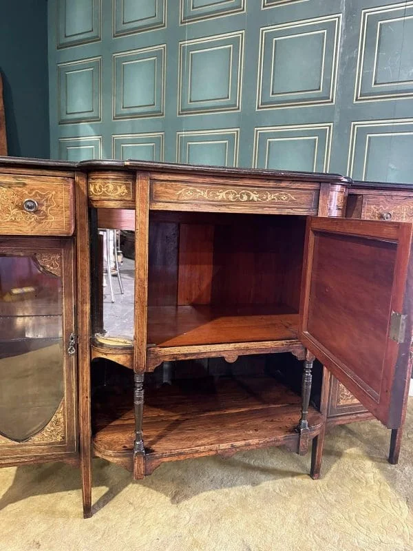 Victorian Rosewood Profusely Inlaid Sideboard - Image 8