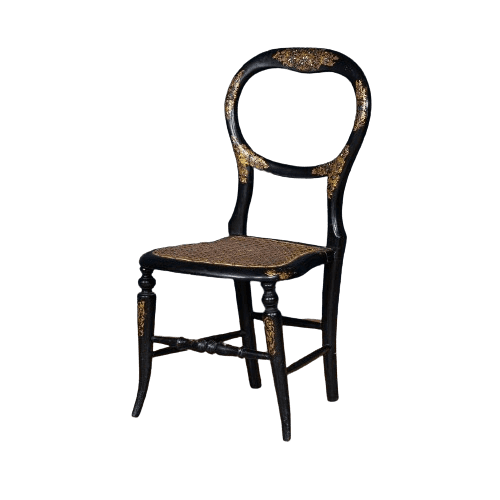 Victorian Ebonised Child's Chair with Mother of Pearl Inlay, England Circa 1860/1880