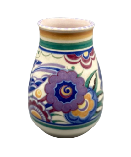 Poole Pottery V Pattern 'Blue Bird' Vase c1935