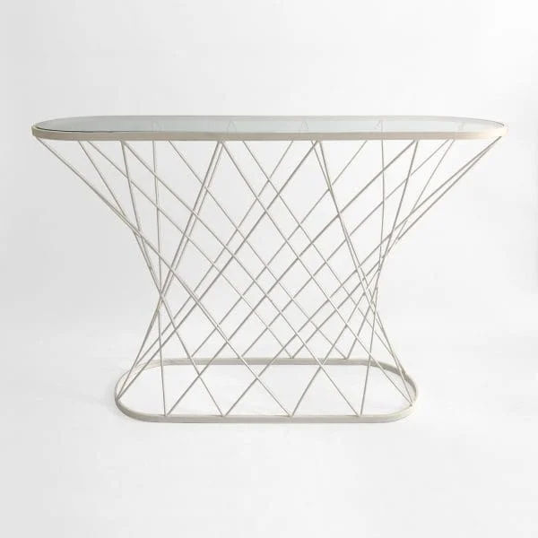 Vintage American White Twisted Console Table Circa 1980s - Image 5