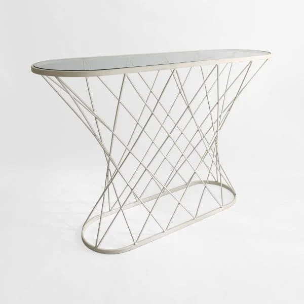 Vintage American White Twisted Console Table Circa 1980s - Image 8