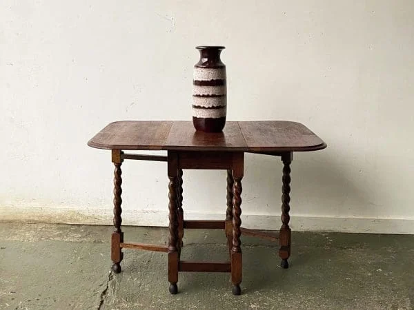 Late 19th century solid oak barley twist drop leaf table - Image 8