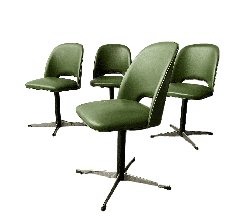 Mid-Century Modern 1960s swivel dining/kitchen/office chairs set of 4