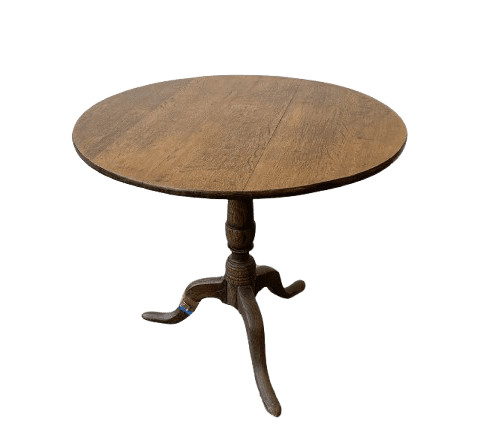 19th century antique oak round tilt top table