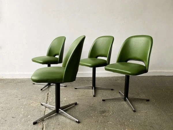 Mid-Century Modern 1960s swivel dining/kitchen/office chairs set of 4 - Image 11