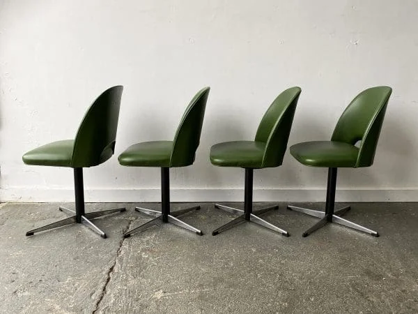 Mid-Century Modern 1960s swivel dining/kitchen/office chairs set of 4 - Image 12