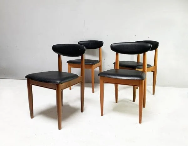 Set Of 4 1970's Mid Century Dining Chairs By Schreiber