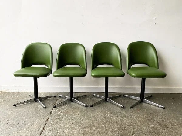 Mid-Century Modern 1960s swivel dining/kitchen/office chairs set of 4 - Image 2