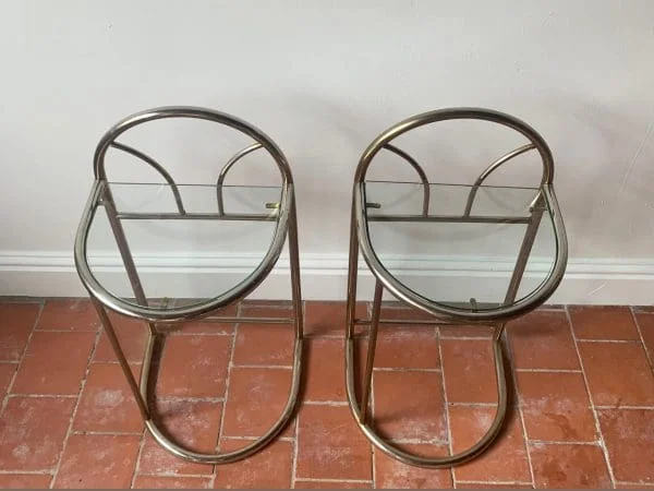 Pair of French Art Deco  Biba style mid century bedside tables - Image 3