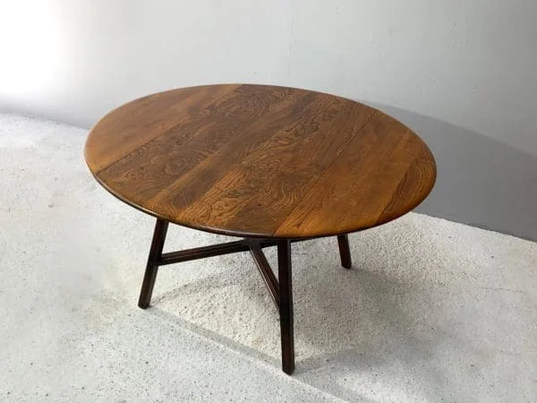 Midcentury Ercol 1950’s ‘Old Colonial 377” blue label drop leaf table - Image 4