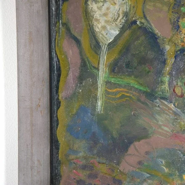 Mid Century Abstract Oil Painting - Image 3