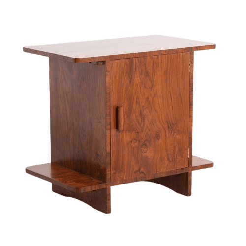 Art Deco Figured Walnut Bookcase Table, British c.1930