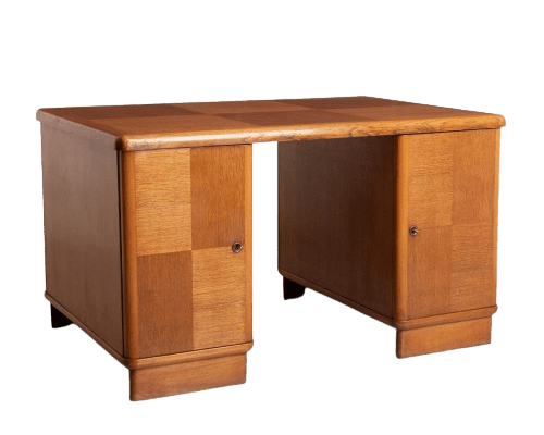 Art Deco Partners Desk in Harlequin Oak and Golden Oak c.1930