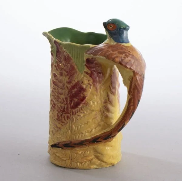 Burleigh Ware Pheasant Art Deco Hand painted Flower Jug c.1930s - Image 4