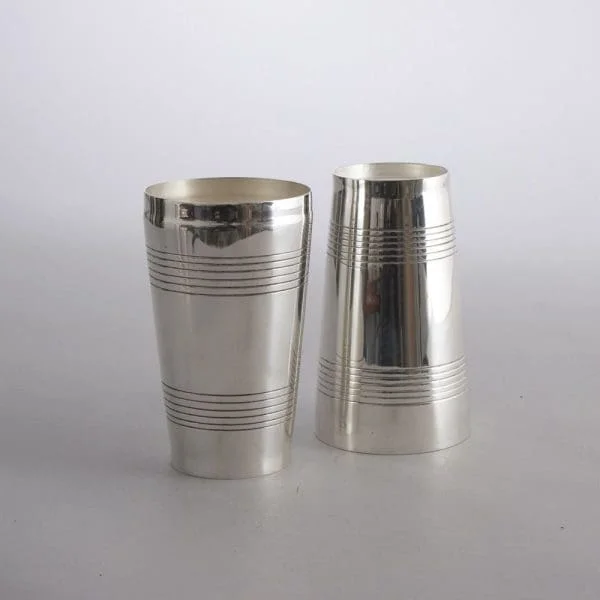 Gaskell/Chambers Art Deco Cocktail Set Silver Plated Cocktail Shaker & Six Cups - Image 7