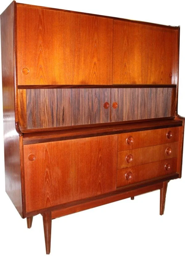 Mid-Century Danish Teak High Sideboard By Johannes Andersen For Wilhelm Schauman Finland 1960 - Image 11