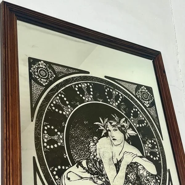 Alphonse Mucha Woman With Poppies Vintage Mirror - Image 6