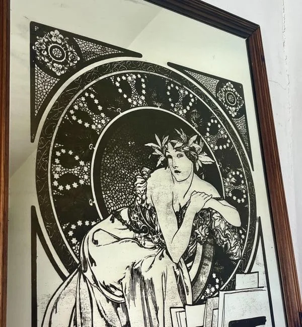 Alphonse Mucha Woman With Poppies Vintage Mirror - Image 3