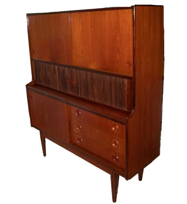 Mid-Century Danish Teak High Sideboard By Johannes Andersen For Wilhelm Schauman Finland 1960 - Image 14