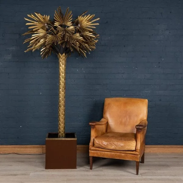 Large Palm Tree Floor Lamp by Maison Jansen, France Circa 1970 - Image 2